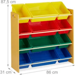 Relaxdays Scaffale Portagiochi, Per La Cameretta Dei Bambini, 12 Box, Mobile Portaoggetti, HLP: 87,5x86 X31 Cm, Colorato 8 Relaxdays Scaffale Portagiochi, Per La Cameretta Dei Bambini, 12 Box, Mobile Portaoggetti, HLP: 87,5x86 X31 Cm, Colorato -Armonia Casa 23186163 4