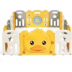 COSTWAY Box Recinto Per Bambini Da Giocare, Pieghevole Con 14 Pannelli, Con Porta E Giochi Multipli (160 X 169 X 67 Cm)