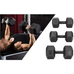 Yaheetech Coppia Manubrio Esagonale Per Palestra Casa In Ferro E PVC Antiscivolo Nero 2 Pezzi 7,5 Kg -Armonia Casa 23389917 5