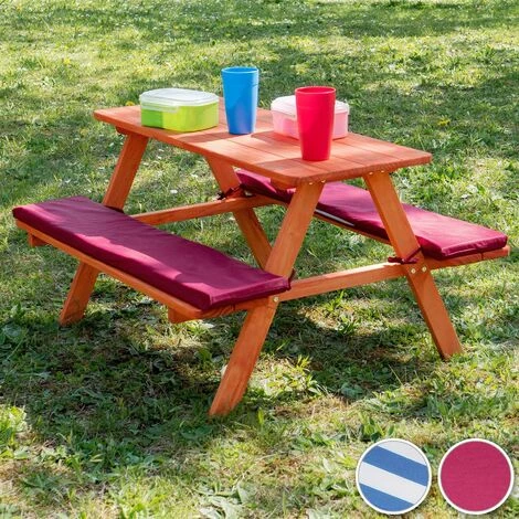 Panca Da Picnic Per Bambini Con Cuscini Morbidi - Arredo Giardino, Arredamento Da Giardino, Set Da Giardino 3 Panca Da Picnic Per Bambini Con Cuscini Morbidi - Arredo Giardino, Arredamento Da Giardino, Set Da Giardino - immagine 3