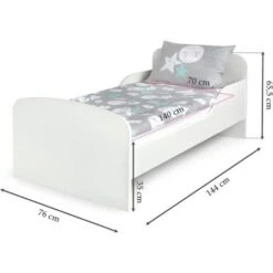 Letto Per Bambini In Legno Con Materasso 140x70 Motivo: Unicorno -Armonia Casa 23694657 3