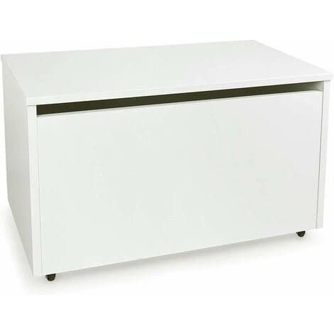 Contenitore Portagiochi In Legno Bianco Su Ruote 1 Contenitore Portagiochi In Legno Bianco Su Ruote