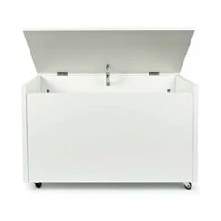 Contenitore Portagiochi In Legno Bianco Su Ruote Motivo Delle Farfalle -Armonia Casa 23694679 2