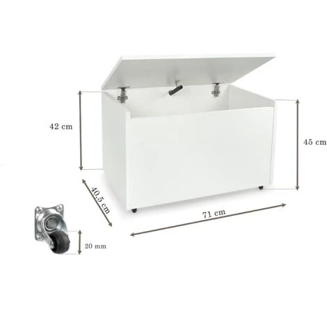 Contenitore Portagiochi In Legno Bianco Su Ruote + Materasso 5 Contenitore Portagiochi In Legno Bianco Su Ruote + Materasso - immagine 5