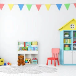 Relaxdays Scaffale Porta Giochi, Libri E Giocattoli, Bimbe E Bimbi, Immagine Sirena, Organizer, PB, 75x62x29 Cm, Bianco -Armonia Casa 23699207 5