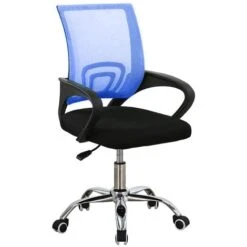 Poltrona Sedia Presidenziale Da Ufficio Direzionale Girevole Traspirante Blu