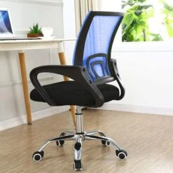 Poltrona Sedia Presidenziale Da Ufficio Direzionale Girevole Traspirante Blu -Armonia Casa 23813687 3