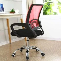 Poltrona Sedia Presidenziale Da Ufficio Direzionale Girevole Traspirante Rosso -Armonia Casa 23813720 3