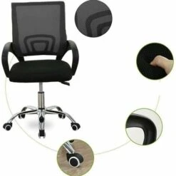 Poltrona Sedia Presidenziale Da Ufficio Direzionale Girevole Traspirante Nero 9 Poltrona Sedia Presidenziale Da Ufficio Direzionale Girevole Traspirante Nero -Armonia Casa 23813724 5