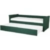 Divano Letto Estraibile Tessuto Verde Scuro Rete A Doghe 80 X 200 Cm Libourne
