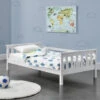 Letto Per Bambini Con Testiera E Pediera 70x140 Cm Letto Di Design Moderno In Legno Di Pino - Bianco