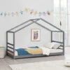 Letto Per Bambino / Gioventú A Forma Di Casetta 90 X 200 Cm Lettino Di Design Moderno Struttura In Legno - Grigio Scuro