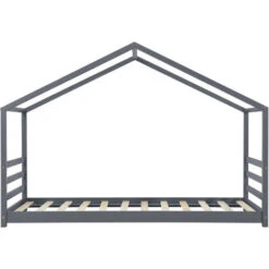 Letto Per Bambino / Gioventú A Forma Di Casetta 90 X 200 Cm Lettino Di Design Moderno Struttura In Legno - Grigio Scuro -Armonia Casa 24115069 5