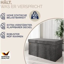 Cassapanca Con Coperchio Baule Ripiegabile Box Per Giochi Poggiapiedi Contenitore L - Grigio Scuro -Armonia Casa 24528871 3