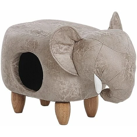 Pouf Contenitore Per Bambini In Tessuto Effetto Pelle Grigio Gambe Legno Jumbo 1 Pouf Contenitore Per Bambini In Tessuto Effetto Pelle Grigio Gambe Legno Jumbo