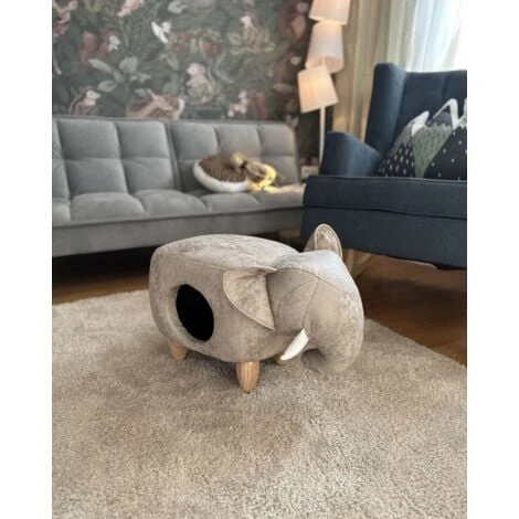Pouf Contenitore Per Bambini In Tessuto Effetto Pelle Grigio Gambe Legno Jumbo 4 Pouf Contenitore Per Bambini In Tessuto Effetto Pelle Grigio Gambe Legno Jumbo - immagine 4