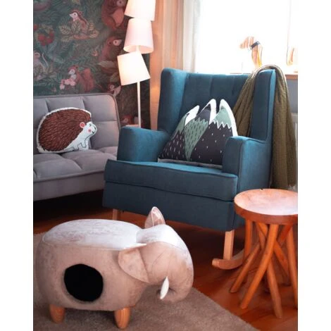 Pouf Contenitore Per Bambini In Tessuto Effetto Pelle Grigio Gambe Legno Jumbo 5 Pouf Contenitore Per Bambini In Tessuto Effetto Pelle Grigio Gambe Legno Jumbo - immagine 5