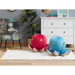 Pouf Per Bambini In Velluto Blu A Forma Di Animaletto Marino Octopus -Armonia Casa 25981998 2