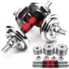 Trade Shop - Set Manubri Componibili Pesi Regolabili Palestra Dumbbell In Acciaio 25kg Totale