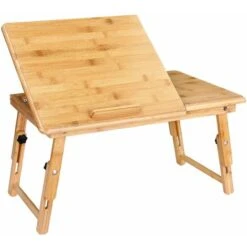 Casaria Tavolino Per Computer Notebook In Bambù Altezza Regolabile 55x35x20-28cm Colazione A Letto O Sul Divano