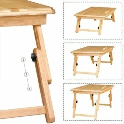 Casaria Tavolino Per Computer Notebook In Bambù Altezza Regolabile 55x35x20-28cm Colazione A Letto O Sul Divano -Armonia Casa 26377770 3