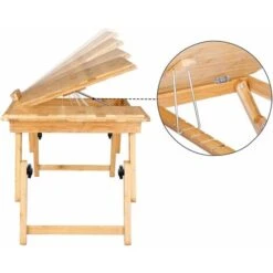 Casaria Tavolino Per Computer Notebook In Bambù Altezza Regolabile 55x35x20-28cm Colazione A Letto O Sul Divano -Armonia Casa 26377770 4