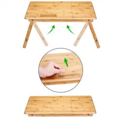 Casaria Tavolino Per Computer Notebook In Bambù Altezza Regolabile 55x35x20-28cm Colazione A Letto O Sul Divano -Armonia Casa 26377770 5