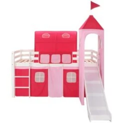 Hommoo Letto A Castello Per Bambini Scivolo E Scala In Pino 97x208cm VD22006 -Armonia Casa 26584067 2