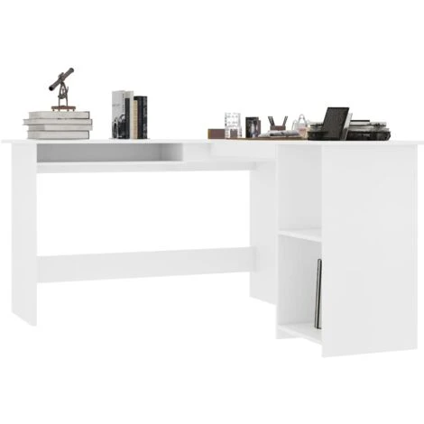 Hommoo Scrivania Angolare A L Bianca 120x140x75cm In Truciolato VD47157 3 Hommoo Scrivania Angolare A L Bianca 120x140x75cm In Truciolato VD47157 - immagine 3