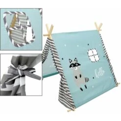 Tenda Gioco Bambini Indiani Cameretta Giocattolo Tende Motivo Procione 2 Porte -Armonia Casa 26924560 3