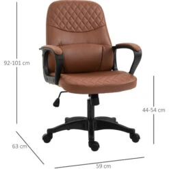 Vinsetto Sedia Poltrona Ufficio Massaggiante In Similpelle Marrone Con Altezza Regolabile -Armonia Casa 27112077 3