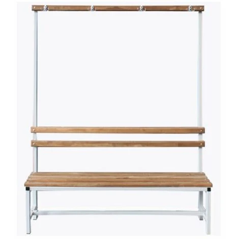 PANCA DA 150 CON SPALLETTA SPOGLIATOIO IN METALLO E LEGNO 150X33X192 CM 1 PANCA DA 150 CON SPALLETTA SPOGLIATOIO IN METALLO E LEGNO 150X33X192 CM