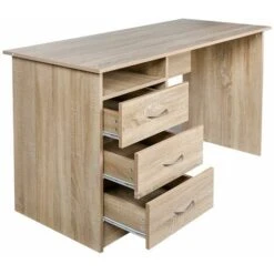 Scrivania Con Cassettiera 3 Cassetti Tavolo Porta Pc Computer Legno Quercia -Armonia Casa 27651066 2