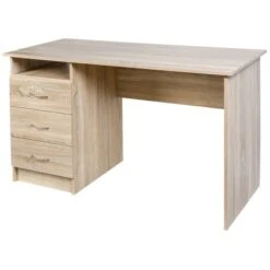 Scrivania Con Cassettiera 3 Cassetti Tavolo Porta Pc Computer Legno Quercia -Armonia Casa 27651066 5