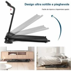 Tapis Roulant Elettrico Pieghevole 10km/h, 12 Programmi Regolabile, Professionale, Per Casa E Ufficio, Nero 400W -Armonia Casa 28438398 3