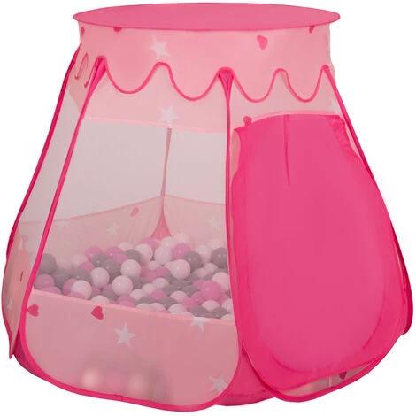 Selonis Tenda 105X90cm/200 Palline Castello Con Palline Colorate Per Bambini, Rosa:Rosa Chiaro/Trasparente 4 Selonis Tenda 105X90cm/200 Palline Castello Con Palline Colorate Per Bambini, Rosa:Rosa Chiaro/Trasparente - immagine 4