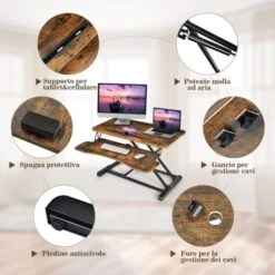 COSTWAY Supporto Per Computer Portatile, Vassoio Per Laptop Pighevole Portatile, Universale, Legno E Acciaio (Legno) 7 COSTWAY Supporto Per Computer Portatile, Vassoio Per Laptop Pighevole Portatile, Universale, Legno E Acciaio (Legno) -Armonia Casa 28883548 3