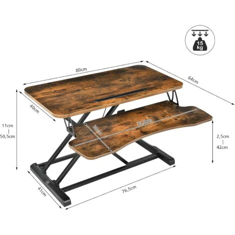 COSTWAY Supporto Per Computer Portatile, Vassoio Per Laptop Pighevole Portatile, Universale, Legno E Acciaio (Legno) 5 COSTWAY Supporto Per Computer Portatile, Vassoio Per Laptop Pighevole Portatile, Universale, Legno E Acciaio (Legno) - immagine 5