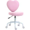 HOMCOM Sedia Per Scrivania Cameretta A Forma Di Cuore Con 5 Rotelle Girevoli