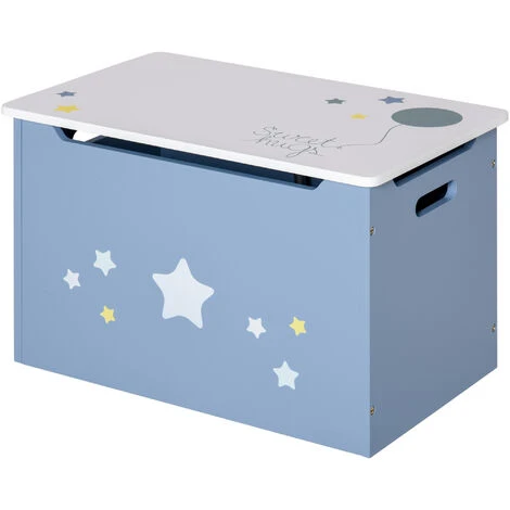 HOMCOM Cassapanca Baule Portagiochi In Legno Blu E Bianco Per Cameretta Bambini 1 HOMCOM Cassapanca Baule Portagiochi In Legno Blu E Bianco Per Cameretta Bambini