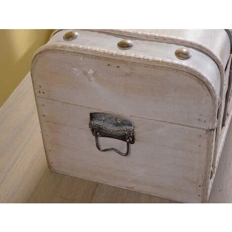 Bauli Organizer Porta Tutto A Forma Di Valigie In Legno Vintage Complemento D'arredo Per Casa E Negozi 2 Bauli Organizer Porta Tutto A Forma Di Valigie In Legno Vintage Complemento D'arredo Per Casa E Negozi - immagine 2