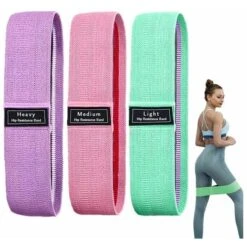 Fascia Elastica Fitness Bande 3 Livelli Di Resistenza 3pz Glutei Yoga Palestra
