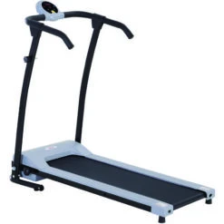 HomCom Tapis Roulant Elettrico Pieghevole Con Schermo LED 0.6HP, 112x59x125cm, Nero E Grigio