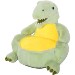 HOMCOM Poltroncina Per Bambini Antiscivolo A Forma Di Dinosauro In Peluche Verde