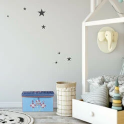 Relaxdays Pouf Per Bambini, Sgabello Contenitore Per Giocattoli, Pieghevole, Bimbi E Bimbe, Salvaspazio, Circo, Turchese -Armonia Casa 31796029 5