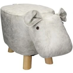 WOMO-DESIGN Sgabello Per Bambini A Forma Di Ippopotamo Pouf In Pelle Sintetica