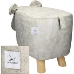 WOMO-DESIGN Sgabello Per Bambini A Forma Di Ippopotamo Pouf In Pelle Sintetica -Armonia Casa 32159867 4