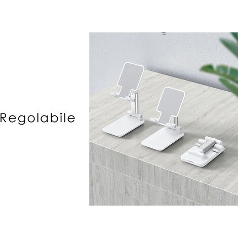 Supporto Cellulare Da Tavolo Regolabile Smartphone Tablet Universale L-305 4 Supporto Cellulare Da Tavolo Regolabile Smartphone Tablet Universale L-305 - immagine 4