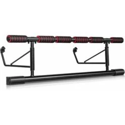 Sbarra Per Trazioni Porta, Barra Pull Up Da Sollevamento Multifunzione, Attrezzi Palestra Per Casa E Ufficio, Carico 200kg, Nero