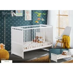 Lettino Culla Bambini Neonati 3 Posizioni Cm 124 X 67 X 57h Colore Bianco - Bim Forniture